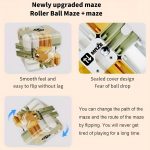 Transparent 3D Maze Cube Ball Puzzle Game with Rolling Steel Ball, Labyrinth Brain Teaser Fidget Toy for Kids & Adults, Handheld Logic Puzzle Cube for Focus, Concentration & Educational Play