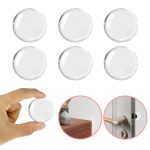 Pack of 6 Self-Adhesive Rubber Buffers, Door Buffers, Transparent, Door Handle Protection, Rubber Door Stop, Wall Self-Adhesive, Shock-Absorbing and Noiseless, Robust and Durable