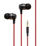 MX in-Ear Headphones – Black & Red, Crystal Clear Sound, Noise Isolation, High Bass Wired Earbuds with Tangle-Free Cable, Comfortable Fit, Aux Port (No Mic) - Image 2
