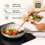 Ember Cookware Arcilla Ceramic Frying Pan 24 cm | 5-Year Warranty | 75% Less -Oil Usage | Lightweight, Non-Toxic Non-Stick Ceramic Frypan | Steel Handle- Induction & Oven Compatible | Grey - Image 2