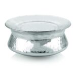 GS Aluminium Biryani Handi Pot with Lid | Hammered Dhari Patiya Finish Tope Patila Vessel | Multipurpose Cooking & Serving Utensil for Kitchen, Size 11, 19 cm, 1300 ML.