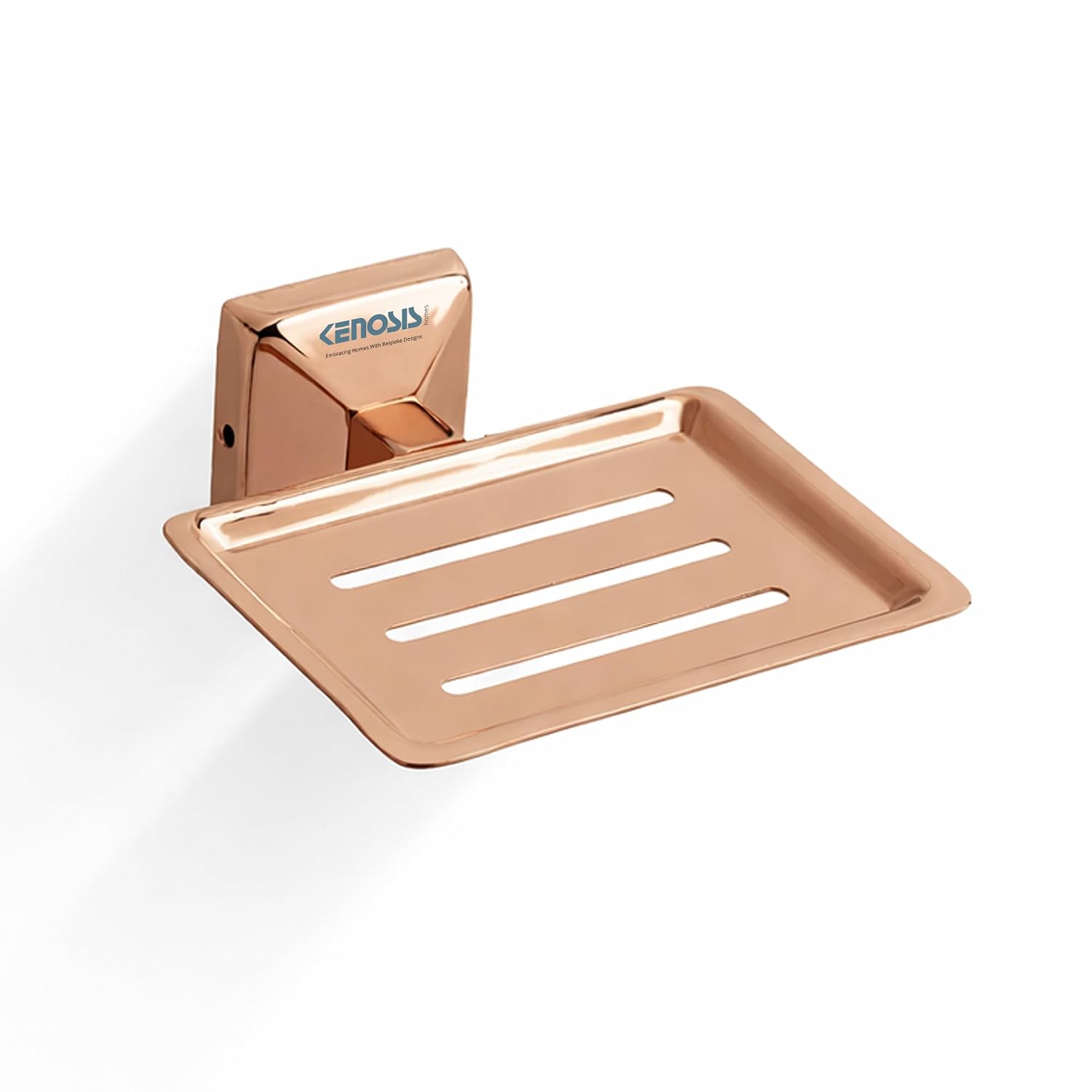 61WmDbNPeeL._SL1500_.jpg Soap Dish/Holder/Tray for Bathroom, Kitchen | Made with Stainless Steel | PVD Rose Gold Finish | Wall Mount Bathroom Accessories | Belly Series (Rose Gold) - Image 1