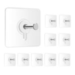 Zulaxy Photo Frame Hooks for Wall Without Drilling, 10 Pack Self Adhesive Hooks for Wall Heavy Duty Strong Nail Free for Hanging Photo Frame (Hanging Hook, Transparent) Stainless Steel