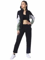 London Hills Sports Zipper Running Summer Track Suit | Gym Wear For Women Set | Track Suit For Women | Yoga | Trekking | Gym Tshirt and Pants | Summer Jacket | Tracksuit
