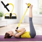 KLIMET Pull Reducer Training Bands Resistance Pedal Exerciser | 4 Tube Body Puller for Home Workout, Yoga & Crossfit | Arm, Leg, Tummy & Full Body Exercise Equipment for Men & Women