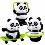 Cute Panda Action Toy for Kids (1 PCS) – Rotating & Moving Panda Toys with Skateboard, Hula Hoop & Jump Rope, Educational Interactive Toy for Boys & Girls