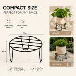 TrustBasket Eclips Plant Stands Black (Set of 5) | Premium Strong and Durable Flower Pot Stand for Home Garden, Outdoor Balcony Indoor Living Room Decor | Gamla Stand - Image 2