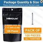 Homdum Hard Steel Concrete Nails 1 1/2" inch (38 mm) Pack of 100 Pieces (1 1/2") - Image 2