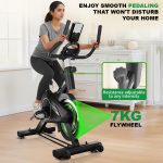 PowerMax Fitness BS-125 Spin Exercise Bike For Home Use,16Mm 6Kg Flywheel,Max User Weight 130Kg,LCD Display,2Pc Crank,Heart Rate Sensor,Knob Braking,Adjustable Foot Strap And Seat,Ipad Holder,Black - Image 4