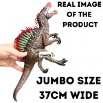 FUNFOB Dinosaur Toys Figure Jumbo Size Realistic Spinosaurus Dinosaur Figure Width -37cm Educational Wild Animal Toys for Boys & Girls | Red Big - Hump - Image 3