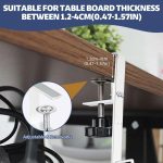 No Drill Hanging Under Desk Cable Management Tray, Space-Saving Rack, Sturdy Metal Wire Organizer Basket for Office and Home Standing Desk, 40x13x15cm (White) - Image 5