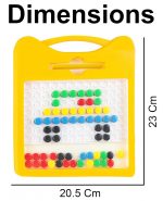 Kidoyz Magnetic Dot Drawing Board for Kids | Montessori Magpad Doodle Board with Magnetic Beads, Stylus Pen & 12 Double-Sided Activity Cards | Alphabet & Writing Practice Learning Toy - MBoard - Image 2