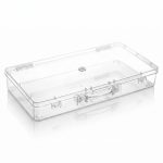 Plastic Portable File Folder Case Transparent Documents Lockable Boxes for A4 Sheet, Photos, Magazines, Cards Organizer for Envelopes, Certificates 37X22X5.5 cm Pack of 2