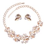 YouBella Gifts Stylish Latest Traditional Gold Plated Pearl Choker Jwell Necklace Jewellery Set with Earrings for Girls and Women