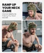 RACE® Neck and Head Strengthening Equipment Weight Harness Thick Padded Adjustable Strap with Heavy Duty Steel Chain & Rings for Gym Crossfit Fitness Training Injury Rehab (Military Green) - Image 6