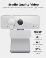 Lenovo 300 FHD Webcam with Full Stereo Dual Built-in Mics | FHD 1080P 2.1 Megapixel CMOS Camera with USB |Ultra-Wide 95° Lens, 4X Digital Zoom | 360 Rotation | Flexible Mount | Cloud Grey - Image 3