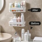 Qubist Bathroom Organiser Self Adhesive Shelf for Wall - No Drill Bathroom Rack, Waterproof & Rust Proof Bathroom Storage Organizer with Soap Holder (1 Bathroom Shelves) - Image 5