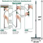 Rushwak 3 in 1 Long Handle Bathroom Cleaning Brush with Wiper, 180° Rotate for Floor/Toilet Cleaning (Multicolor) - Image 2