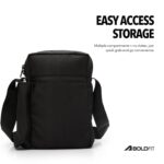 Boldfit Sling Bag for Man Unisex Cross Body Side Bag for Man Small Side Bags for Woman for Travel, Gym Mini Messenger Office Adjustable Shoulder Bags - Black - Image 3