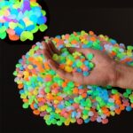 Glow in The Dark Pebbles Stones 500 PCS (5 Pack) – Multicolor Luminous Resin Glow Rocks for Garden Pathway, Aquarium, Fish Tank, Pond, Vase Fillers, Plant Pots, Walkway, Patio & Outdoor Home Decor