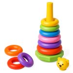 TOYZTREND Plastic Baby Kids Teddy Stacking Ring Jumbo Stack Up Educational Toy Assorted color Rings Tower Construction Toys - Image 9