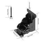 Folding Hinge, 4 Pieces Table Legs Foldable, Hinges Support Bracket Self-Locking Folding Brackets 0-90 Degrees, Foldable Leg Hinges, Folding Hinge Hardware - Image 2