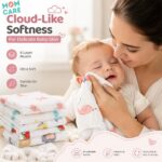 MOM CARE 6 Layer Muslin Baby Washcloth Napkins for Newborn Baby, Ultra Soft Reusable Cotton Face Towels, Highly Absorbent Burp Cloth Feeding Wipes for Babies, Pack of 5 - Image 9