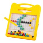 Kidoyz Magnetic Dot Drawing Board for Kids | Montessori Magpad Doodle Board with Magnetic Beads, Stylus Pen & 12 Double-Sided Activity Cards | Alphabet & Writing Practice Learning Toy - MBoard