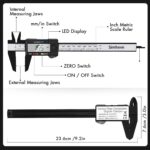 Electronic Digital Calipers, inch and Millimeter Conversion,LCD Screen displays 0-6" Caliper Measuring Tool, Automatic Shutdown, Suitable for DIY/Jewelry Measurement (New150mm Black Plastic) - Image 7