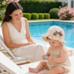 SNOWIE SOFT® Baby Hats for Girls, Baby Sun Hat Four Seasons Cap for Baby Girl 0-12 Months, Warm Bucket Hat with Lace Chin Strap Visor Hats for Beach Travel Sun Protection Caps Pink - Image 7