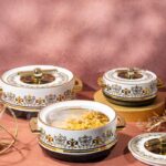 Selvel Elegance Royal Inner Steel Casserole Set of 3 (1700ml, 1200ml, 600ml) | Insulated Hot Pot | BPA Free | Keeps Food Hot & Fresh for upto 6 Hours | Royal Coral Black - Image 3