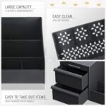Shuttle Art ABS Plastic Desk Organiser with Drawer,Multifunctional Desk Organizer,Customized Desk Organizer with Pencil Holders,Sticky Note,Paperclip StorageIOffice Table Stand for Home/Office(Black) - Image 2