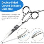 2 PCS Dog Grooming Scissors, Pet Hair Cutting Scissors, Professional Set for Sensitive Pets, Face and Paw Trimming, Left-Handed and Right-Handed Users, Curved and Thinning Blades - Image 4
