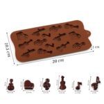 Musical Instrument Silicone Chocolate Mold Guitar Violin Flute Candy Moulds Ice Cube Fudge Chocolate DIY Jelly Gummy Cupcake Topper Birthday Theme Cake Decoration Fondant Cake Decorating Tools - Image 2