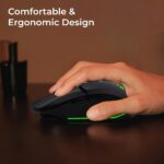 ZEBRONICS Shark Lite Wireless Gaming Mouse with 4600DPI, Comfortable & Ergonomic Design, RGB LED Lights, 6 Buttons, in-Built Rechargeable Battery, Power & LED ON/Off Switch - Image 3