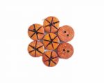 Ekta Enterprise Assorted Red Star Designed Wooden Button for Clothing, Designer Collection of Ethnic Ware, Ladies Kurties, Sewing, Men Kurta, DIY Art and Craft Pack of 20 - Image 2