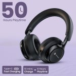 Portronics Muffs M7 Over Ear Headphone with USB-A & Type C 2.4Ghz Receiver, Detachable Boom Mic, Upto 50 Hours Playtime, Deep Bass, Bluetooth V5.4, 40mm Dynamics Driver, Type C Fast Charging(Black) - Image 2