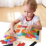 JABA'S Wooden Tetris Puzzle Brain Teaser Toy Colorful Jigsaw Game Montessori Intelligence Educational Gift for Baby- Toddlers, Kids 2-6 Years Old Boys Girls - 40 Pcs, Multi Color - Image 2