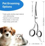 2 PCS Dog Grooming Scissors, Pet Hair Cutting Scissors, Professional Set for Sensitive Pets, Face and Paw Trimming, Left-Handed and Right-Handed Users, Curved and Thinning Blades - Image 3