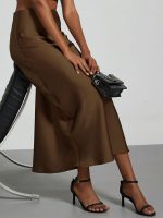 Jawdrobe Women's High Waist Satin Skirt A-Line Concealed Side Zipper Skirts for Woman - Image 6