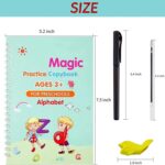 SHNMN Sank Magic Practice Copybook, (4 BOOK +1 PEN + 10 REFILL) Number Tracing Book for Preschoolers with Pen, Magic calligraphy books for kids Reusable Writing Tool - Image 5