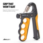 Boldfit Hand Gripper 100kg Hand Grip Forearm Strengthener Finger Gripper Exercise Gym Hand Grip Strengthener With Counter Hand Griper For Men & Women Five Finger Gripper - 100kg Orange - Image 7
