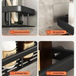 Self Adhesive Bathroom Shelf for Wall Shelf Organizer Wall Mounted Bathroom Shelves Rack Holder Stand for Bathroom Accessories Organiser Without Drill and with Drill - Pack of 2 - Image 7
