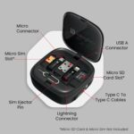 Portronics Snapcase 2 60W Multifunctional Fast Charging Data Cable Kit With Retractable Cable, Conversion Set USB A & Type C to Male Micro/Lightning,Sim Storage,Sim Eject Pin - Image 3