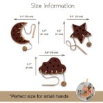 Lacing Toy for Toddlers Montessori Threading Fine Motor Skill Development Educational Preschool Learning Activity Cloud Shape Baby Hand Eye Coordination Toy (Brown) - Image 3