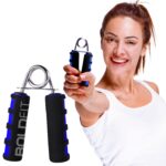 Boldfit Hand Grip Strengthener with Foam Handle, Hand Gripper for Men & Women for Gym Workout Hand Exercise Equipment to Use in Home for Forearm Exercise, Finger Exercise Power Gripper Blue-Black