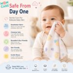 MOM CARE 6 Layer Muslin Baby Washcloth Napkins for Newborn Baby, Ultra Soft Reusable Cotton Face Towels, Highly Absorbent Burp Cloth Feeding Wipes for Babies, Pack of 5 - Image 5