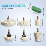 Do It Your Self DIY Crafts Wool Felt Cotton Abrasive Buffing Wheel Kit,Rotary Tool Accesseries with 3mm Shaft,for Polishing Metal Jewelry Jade 1 Set Contain Pcs :- (32) - Image 16
