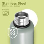 Milton Aura 1000 Thermosteel Water Bottle, 24 Hr Hot and Cold I Leak Proof Lid, ISI Certified I Vacuum Insulated I for Office, Gym, School I Grey - Image 3