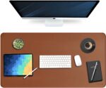 V-CUBE Designs Premium Vegan Leather Desk Mat 90X45cm 2.4mm Thick&Padded|Laptop Mat/Extended Mouse Pad/Stitched, Reversible, Sturdy Deskspread with High Tear/Peel Strength|Anti-Slip,Splash-Proof| Tan - Image 5
